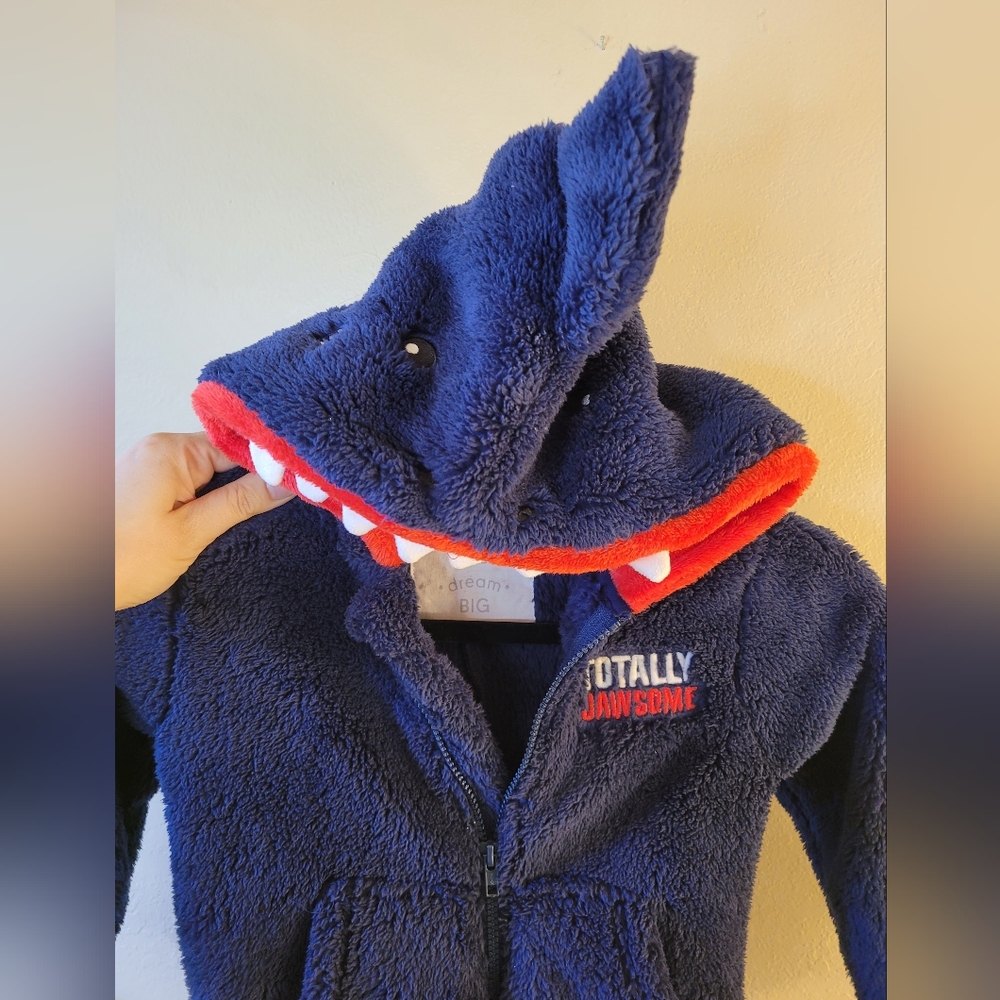 Kids Fleece Shark Onesie